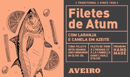 Aveiro Tuňákové filety v olivovém oleji s pomerančem a celým kouskem skořice 120 g