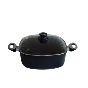 Hranatý titanový kastrol 28x28x10 cm s poklicí 6,5 l BAF Gigant INDUKCE